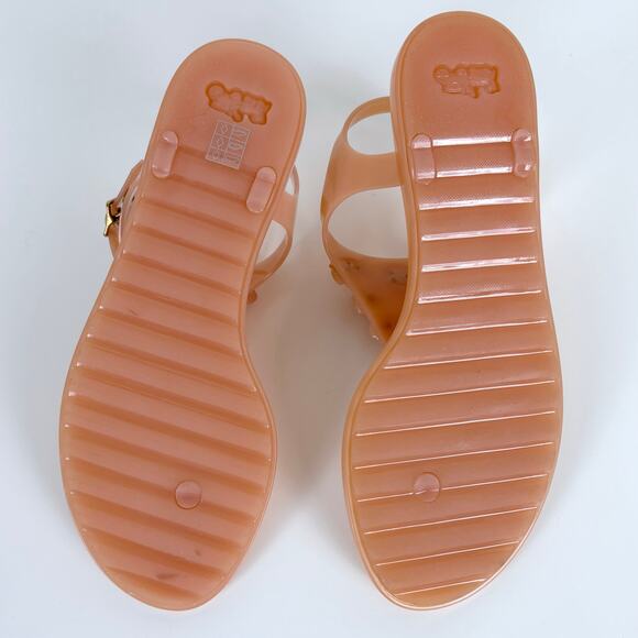 Coach Tea Rose Jelly Flat Floral Studded Sandals Size 7 - Picture 8 of 9